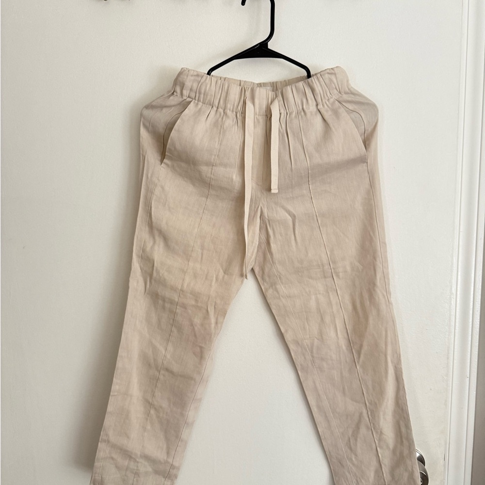Aritzia Beige Women's Linen Pants
